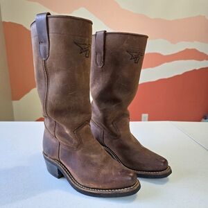 Dayton Motorcycle Wester Boots 5E Brown‎ Leather Engineer Women's Sz 6 Rodeo